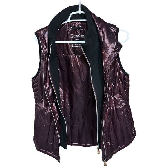 Women’s Metallic Plum Calvin Klein Performance Premium Down Filled Double Zipper - Picture 3 of 8
